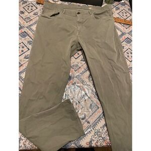 Faherty Brand Mens 38 Organic Cotton 5-Pocket Straight Leg Pants Sage Green